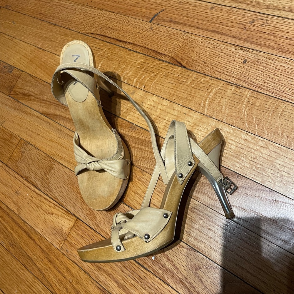 MIA Leather 90’s VTG y2k Clear straps Sandals knot Twist platform transparent 8